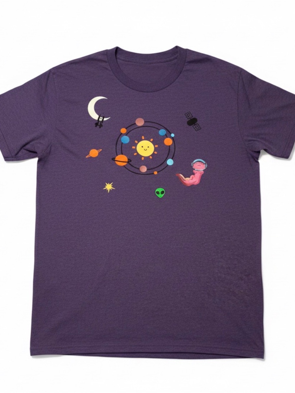 Purple Space-Themed T-Shirt